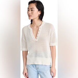 Varley Cream Knit Blouse